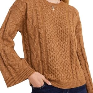 Francesca's Collections Brown Cable Knit Sweater